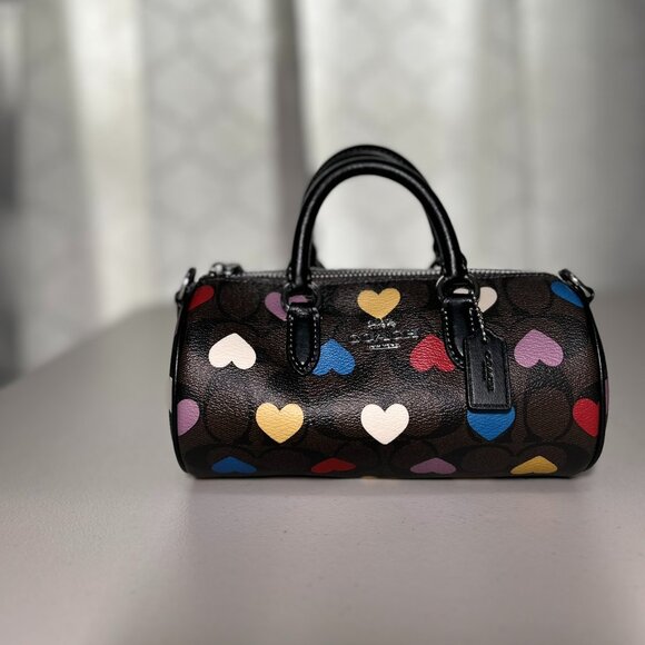 Coach Lacey Crossbody In Signature Canvas With Heart Print - Picture 1 of 3